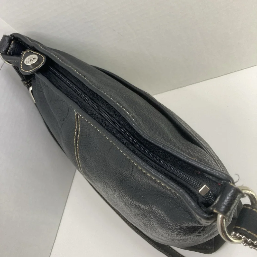 The‎ Sak Black Shoulder Strap Pebbled Leather Soft Purse Bag